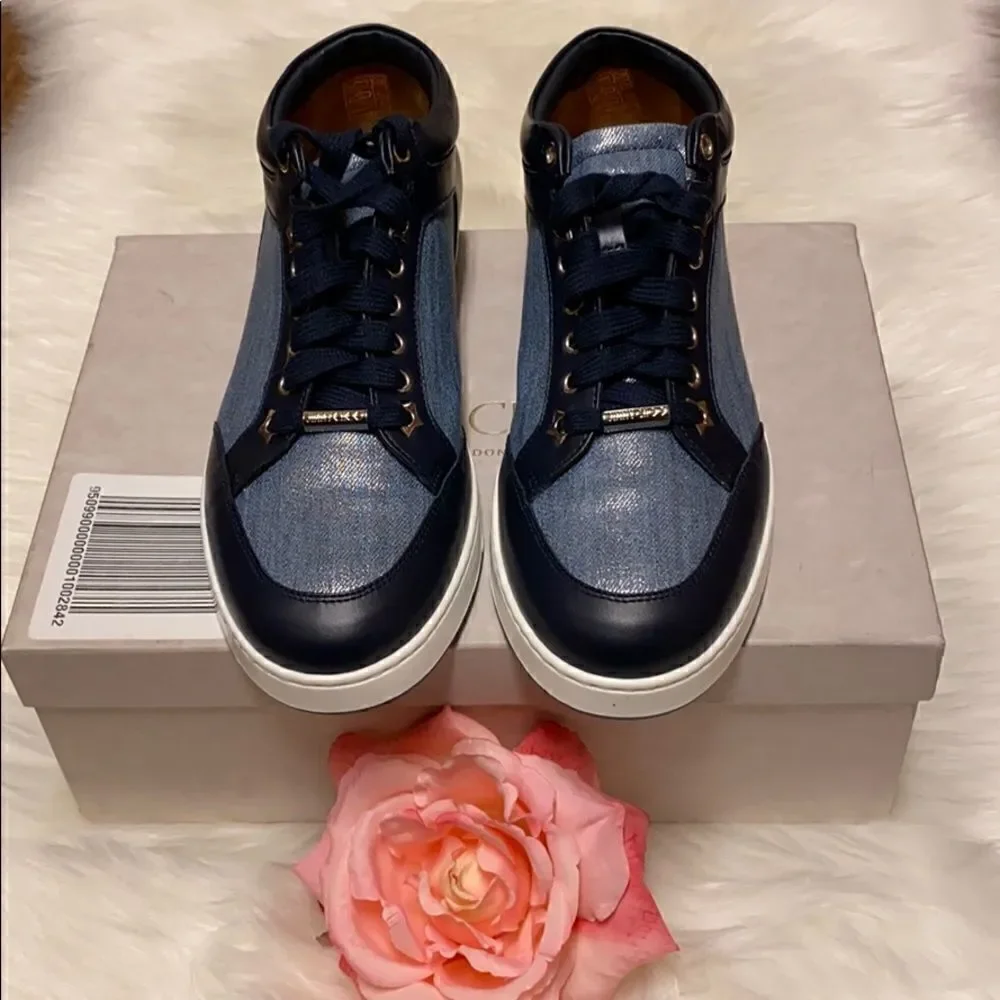 Jimmy Choo Miami Sneakers Dusk Blue Size 39.5
